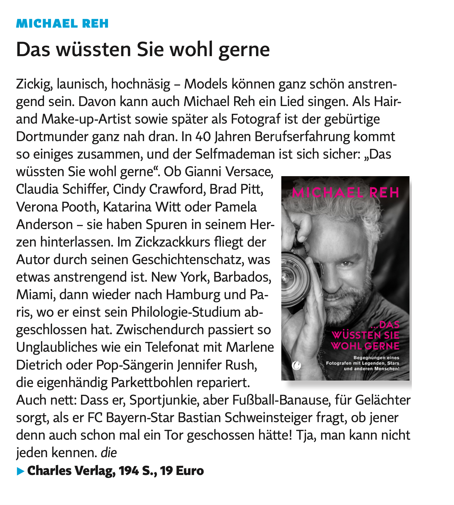 Rezension zum neuen Buch "Das wüssten Sie wohl gerne..." von Autor Michael Reh